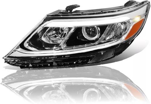 For 2014 2015 for KIA Sorento Halogen Headlights Assembly Head Light Lamp Assembly w/LED DRL Black Housing Clear Lens (Left Driver Side)