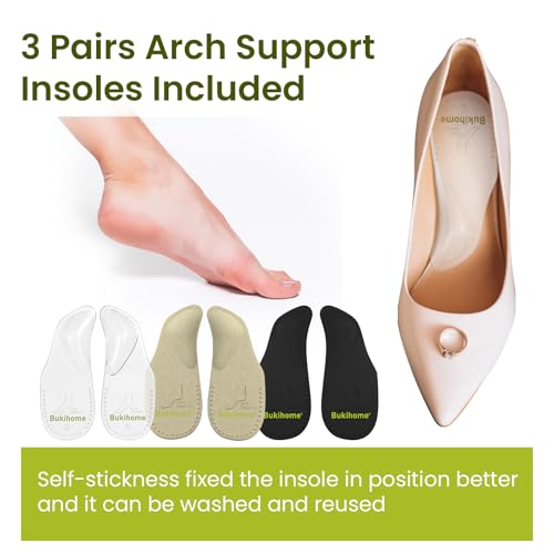 Plantillas soporte de arco Bukihome 3 pares gel unisex miniatura 2
