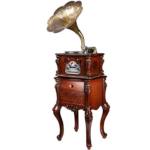 Plattenspieler vertikale Kabinett Retro Grammophon Wohnzimmer Schlafzimmer Dekoration Bluetooth Musik-Player mit Fernbedienung, CD/FM-Radio, USB