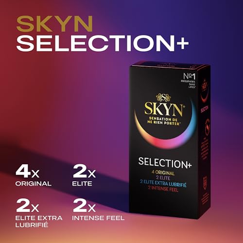 SKYN Selection+: 10 préservatifs sans latex pour hommes / 4 Original, 2 Elite, 2 Elite Extra Lubrifié, 2 Intense Feel/Technologie SKYNFEEL – vue 2