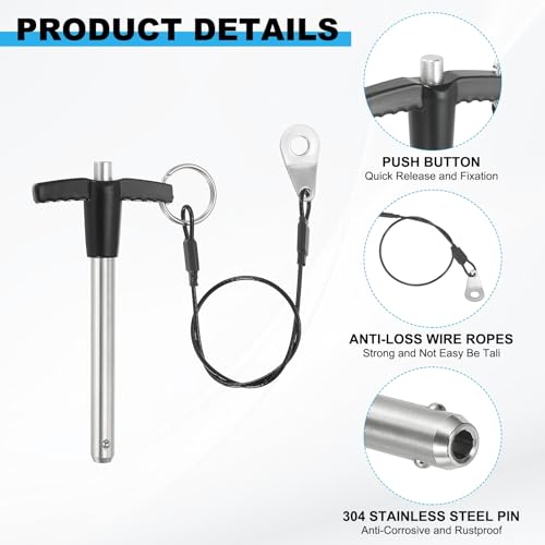 Goupille à libération rapide en acier inoxydable 304 de 8mm avec câble