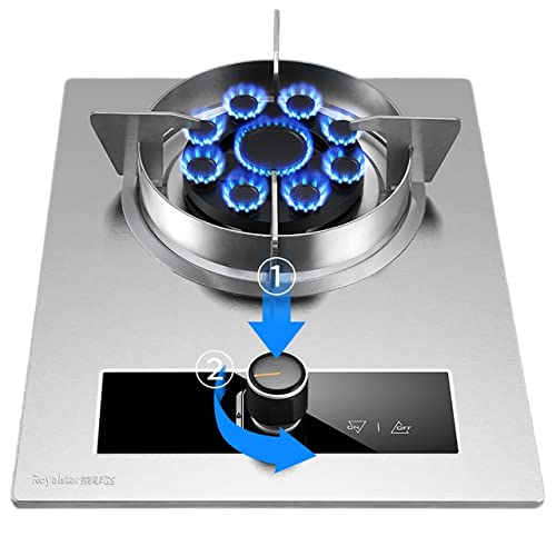 Aouoeeo Placa de Gas, Encimera de Gas, Cocina de Gas de 5,2 kW con Quemador, de Nueve cavidades y Fuego Intenso, de Acero Inoxidable, Ligera.