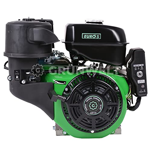 Grünwelt GW460E 18 PS 460 ccm Benzinmotor KW 25 mm 4-Takt Benzinmotor EURO 5 Standmotor Kartmotor Ersatzmotor 2 Jahren Garantie Cover