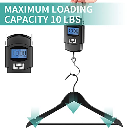 Grade A Real Wood Hangers 20 Pack, Suit, Coat, Solid Wood Construction, Smooth Finishes, Non-Slip Pants Bars, Soft Coated Hooks, 360° Swivel Hooks, Premium Quality Wooden Hangers (Black)