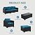 wudipatio 6 Pieces Outdoor Patio Furniture Sets with Furniture Cover, PE Rattan Wicker Patio Conversation Set with Tea Table (Peacock Blue, Rattan Storage Table)
