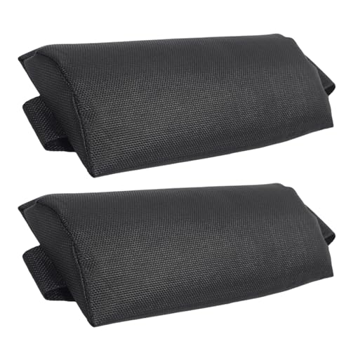 GALPADA 2 Cojines Reposacabezas para Tumbona de Ocio Plegables, Almohadas Ergonómicas para Cabeza y Cuello, Accesorios para Sillones de Jardín en Color Negro, Ideales para Terraza y