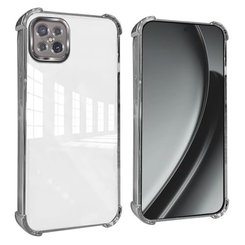 GOGME Cover per Oppo Reno 4Z 5G (Reno4 Z) Angoli Rinforzati con Pellicola Camera Custodia/TPU Antigraffio Antiurto Morbido Chiaro Design - Argento