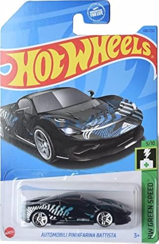 Hot Wheels Automobili Pininfarina Battista 1:64 Negro Verde miniatura 1
