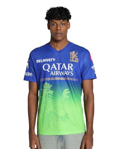 Image of Puma Men's Polyester Regular Fit Official IPL 2024 Royal Challengers Bangalore Player Replica Match Jersey