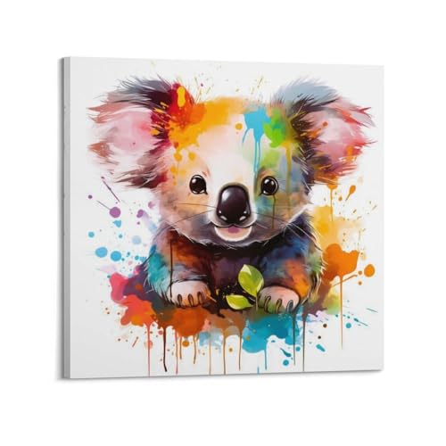 Poster koala et éclaboussures colorées pour apporter douceur et joie chez vous