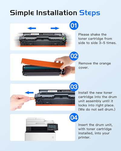 207A 207X MFP M283fdw Toner mit Chip Kompatibel für HP 207A 207X M255dw für HP Color Laserjet Pro MFP M283fdw Toner Schwarz M282nw M283fdn M255nw W2210A W2211A W2212A W2213A W2210X (4er-Pack)