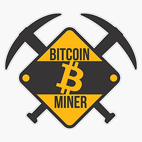 Bitcoin Miner Crypto Mining Magnetic BTC Cryptocurrency Pickaxe Logo Waterproof UV Resistant Toolbox Car 5 Inch 2 Pack Reusable Magnet