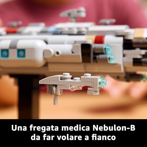 Star Wars 75405 Starcruiser Home One, Modellino da Costruire di Astronave da Collezione con Fregata Medica Nebulon-B, Idea Regalo di Compleanno per Adulti, Uomo e Donna da Il Ritorno dello Jedi - Lego - Immagine 4