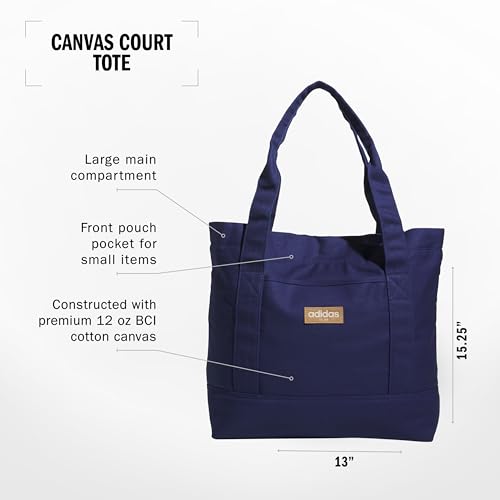 adidas Canvas Court Tote Bag for Women and Men, Dark Blue2