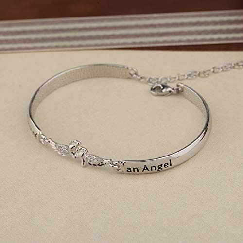Gzrlyf Mommy Of An Angel Bracelet Miscarriage Jewelry Infant Loss Gifts Memorial Gifts For Loss Of Loved One (White Gold Bracelet) #TOP2