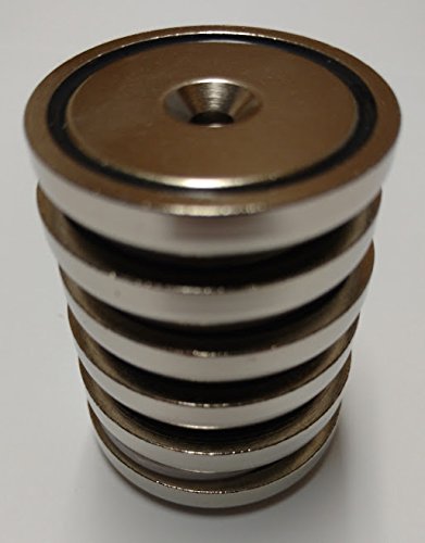 NCM 38 1.5-Inch Diameter Neodymium Magnets with Countersunk Hole (Pack of 6)