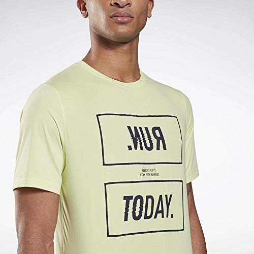 Image of Reebok Men's Printed Slim fit T-Shirt (FJ3961 S Lemon Glow Small
