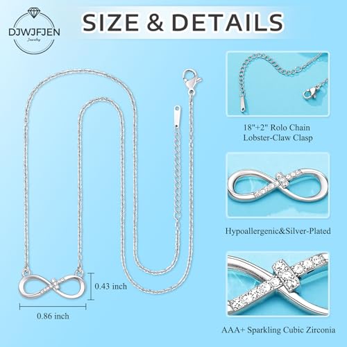 Infinity Cross Necklace, First Communion Confirmation Baptism Graduation Gifts for Women Girls4