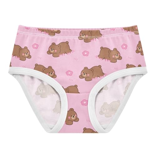 Cute Bear Flowers Floral Pink Toddler Girls's Underwear 2T 2302239