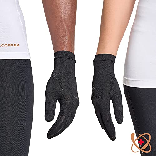 tommie copper core compression infrared full finger gloves non-slip touchscreen compatible warming gloves for stiffness
