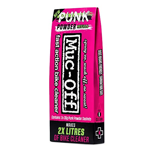 Muc-Off Punk Powder, Twin Pack - Biodegradable Bike Cleaner and Bike Degreaser - Plastic-Free Bike Wash Refill Sachets for Bicyc
