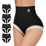 MIOTAN Damen Bauchweg Unterwäsche, Taillenslip Frauen, Hohe Taille Panties, High Waist Unterhose, Bauch Weg Slip, Womens Underwear, Schwarz, L