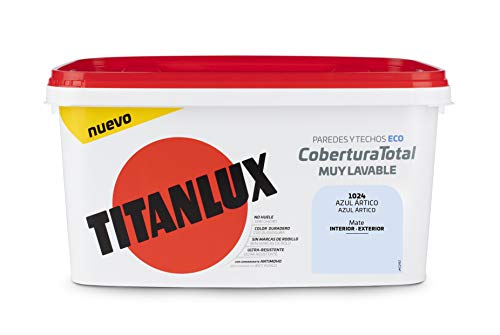 Titanlux Titan Pintura Plástica Covertura Total 4L Gama de Colores (1024 Azul Ártico)