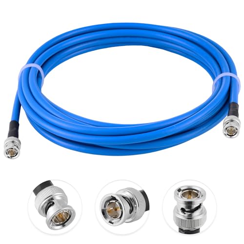 Câble BNC SDI mâle 5m Belden 1694A coaxial 75 Ohm bleu pour signal vidéo numérique