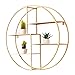 Schweberegale Rundes Regal schmiedeeiserne Wandhalterung stilvolles rundes Wandregal Wohnzimmer Schlafzimmerregal kreativer (Color : Gold, Size : 60x14cm)
