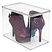 MetroDecor mDesign Closet Storage Organizer Shoe Box, for High Heels, Tall Pumps, Boots - Clear
