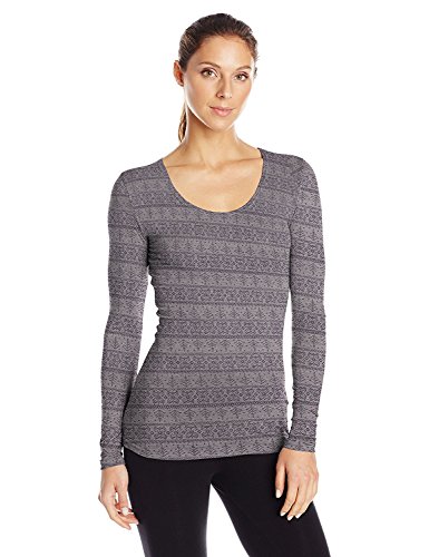 32 DEGREES Heat Womens Medium Weight Base Layer Shirt Heather Light Stone Large