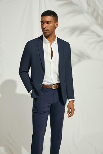 Image of PJ PAUL JONES Men's Casual Knit Blazer Suit Jackets Two Button Lightweight Unlined Sport Coat