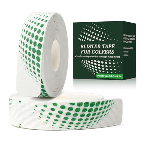 Blister Tape for Golf Gym & Sports 2 Pack Athletic Finger Tape 4-Way Stretch Breathable Adhesive Sports Strips for Blisters Protection Comfortable Stable Grip Support