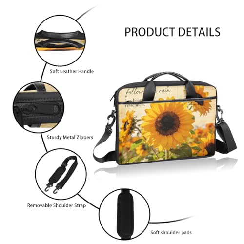 Bolso Retro de Laptop con Estampado de Flores miniatura 4