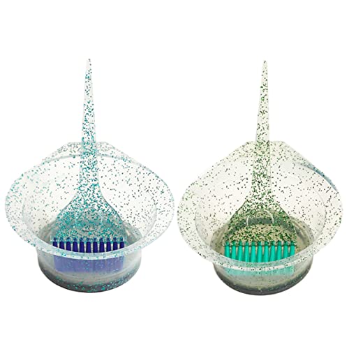 Beaupretty 2 Juegos peine tazones de colores para peluquería tazón de color de pelo cepillo aplicador de color de cabello cuencos de colores tazón para el cabello nylon