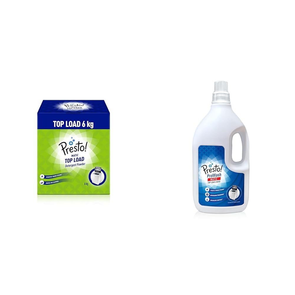 Amazon Brand - Presto! Matic Top Load Detergent Powder | 6 Kg | 1 Kg X 6 Packs | Removes Tough Sta | Amazon Brand - Presto! ProWash Matic Top Load Detergent Liquid | 2 Litre | Removes Tough Stains |-picture-20