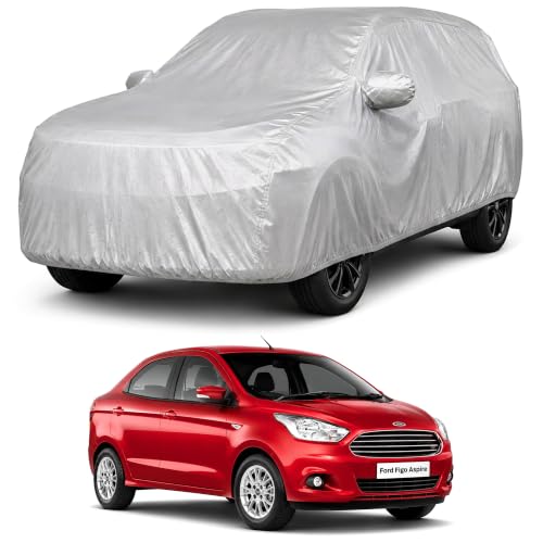 Image of Autofact Car Body Cover Compatible with Figo Aspire | Custom Fit Car Cover | 100% Water-Resistant| Triple-Stitched Lightweight Fabric | Dustproof | Indoor & Outdoor Use | Elastic Bottom