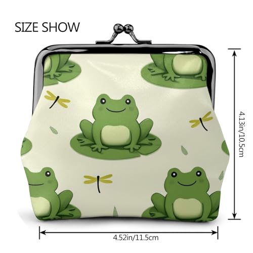 Coin Purses Wallet Make Up Cute Frog Animal Green Frogs (2) Change Pouch Key Holder Kiss lock Clasp Clutch 5