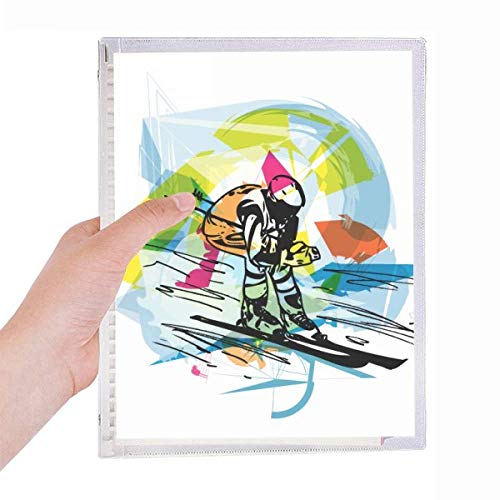 Carnet de notes en spirale rechargeable ski acrobatique couverture rigide amovible