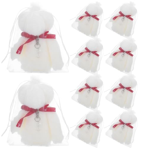 DOITOOL Juego de Llaveros de Osos de Vellón 10 Piezas para Bautizo, Shower y Graduación, Regalos para Bebés, Recuerdos Decorativos Suaves y Prácticos para Fiestas