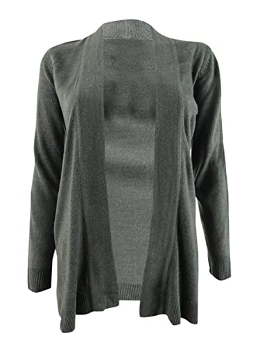Karen Scott Women's Open-Front Cardigan (Xxl, Charcoal Heather) #TOP30