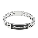 pulsera swarovski hombre Eslabones rodiados Swarovski Pulsera para Hombre Diagonal rodiado Cristal Negro - 5160581