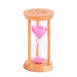 Optimal Shop 5 Minutes Wooden Frame Sandglass Sand Glass Hourglass for Home Kitchen Timer Clock Decor Christmas Birthday Gift (Pink Sand)