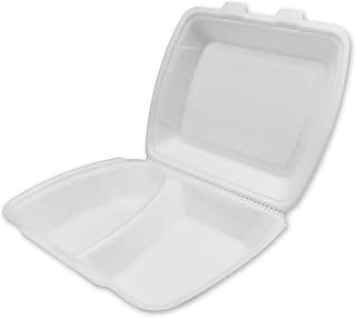 Generisch 200 cuencos para menús con tapa, platos divididos, fiambrera, laminados, 240 x 210 x 70 mm, color blanco