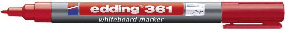 edding 361 beyaz yazı tahtası kalemi - kırmızı - 1 kalem - yuvarlak uçlu 1 mm - yeniden doldurulabilir