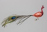Christbaumschmuck Pfau orange/rot Weihnachtsbaumschmuck Glas - Vogel - mundgeblasen Lauscha