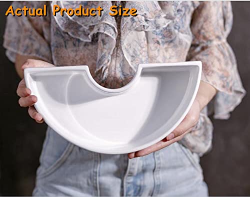 Japanese Ikebana Flower Frog Kit Semicircle Japanese Flower Arrangement Plastic Container With Round Metal Floral Frog & Plastic Kenzan & Needle Straightening Tool (Black) #TOP1