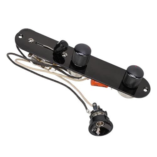 Cryfokt Prewired Guitar Control Plate, 5 Way Switch 250K�� Pots, for | Tele�p�M�^�[�R���g���[���{�[�h�A250K�|�e���V�����[�^�A�{�����[���g�[���m�u�A�^�J�X�v���b�g�V���t�g