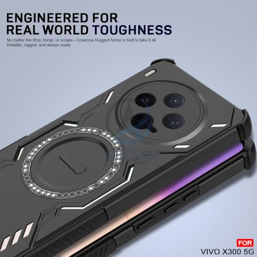 Image of AESTMO Back Case Cover for Vivo X300 5G | Magnetic Case with Built-in Metal Ring | Compatible with MagSafe Accessories | Shockproof Hybrid (PC + TPU, Black)