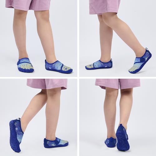 Image of Kids Water Shoes Boys Girls - Wide Toe Box Quick Dry Barefoot Shoes Breathable Non Slip Aqua Athletic Sneakers for Swim Beach Pool Kayak Hiking Sand Walking Travel Essentials (Little Kid /Big Kid)